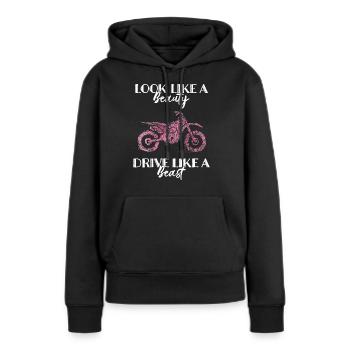 Motorcycle Helmet Motorcycle Biker Dirtbike - Women’s Premium Organic Hoodie - black - Front - Julia (174cm)
