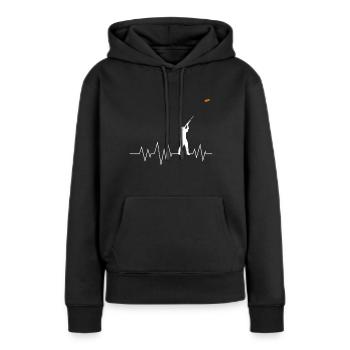 Tontaubenschießen Herzschlag Sport Schütze - Frauen Premium Bio Hoodie - Schwarz - Vorne - Julia (174cm)