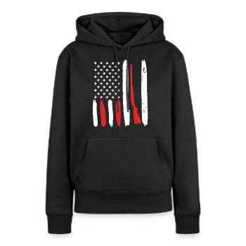 USA Fusil de chasse Arme Clay Pigeon Shooting - Sweat à capuche Premium bio Femme - noir - Devant - Julia (174cm)
