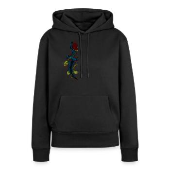 Vintage blutiger Dolch mit Rose - Frauen Premium Bio Hoodie - Schwarz - Vorne - Julia (174cm)