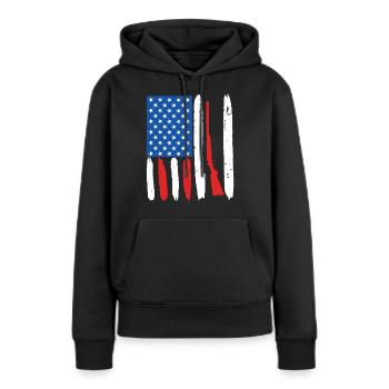 USA Fusil de chasse Arme Clay Pigeon Shooting - Sweat à capuche Premium bio Femme - noir - Devant - Julia (174cm)