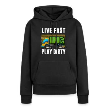 Müllmann Geschenk Müll Müllabfuhr Abfall Beruf - Frauen Premium Bio Hoodie - Schwarz - Vorne - Julia (174cm)