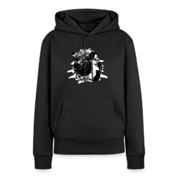 Schwein Geschenk Schweinchen Kinder Ferkel Sau Pig - Frauen Premium Bio Hoodie - Schwarz - Vorne - Julia (174cm)