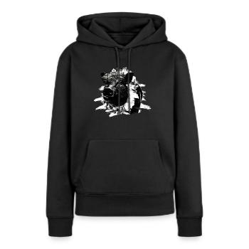 Schwein Tshirt Kinder Frauen Ferkel Pig Ferkelchen - Frauen Premium Bio Hoodie - Schwarz - Vorne - Julia (174cm)