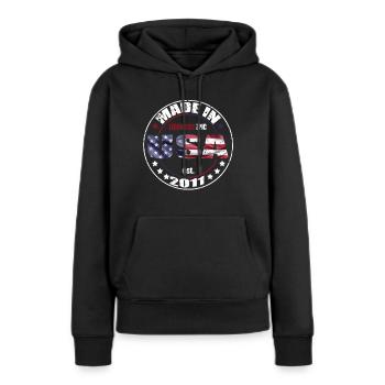 Geburtstag Spruch geboren USA 2011 - Frauen Premium Bio Hoodie - Schwarz - Vorne - Julia (174cm)
