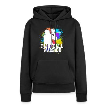Paintball Warrior Paintballer - Frauen Premium Bio Hoodie - Schwarz - Vorne - Julia (174cm)
