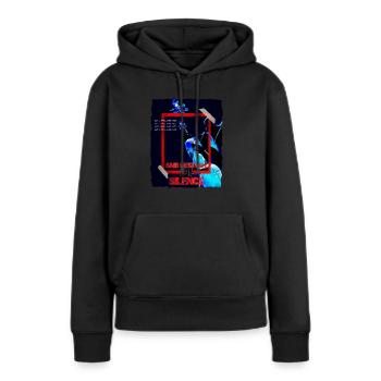 Geige Design im grunge Punk Look Geigenspieler - Frauen Premium Bio Hoodie - Schwarz - Vorne - Julia (174cm)