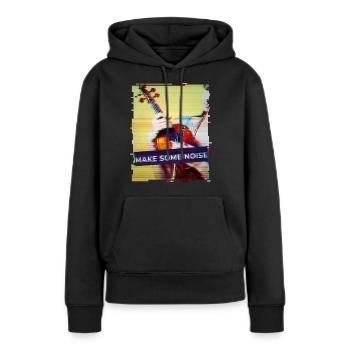 Geige Design im grunge Punk Look Geigenspieler - Frauen Premium Bio Hoodie - Schwarz - Vorne - Julia (174cm)