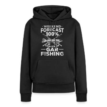 Gar Fishing I Wochenend-Prognose 100% Chance auf - Frauen Premium Bio Hoodie - Schwarz - Vorne - Julia (174cm)