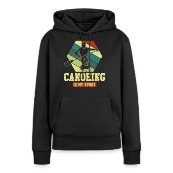 Canoë Canoë De Course Canoë - Sweat à capuche Premium bio Femme - noir - Devant - Julia (174cm)