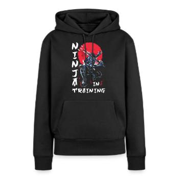 Ninja Cadeau Karaté Ninjutsu Judo Samouraï Japon - Sweat à capuche Premium bio Femme - noir - Devant - Julia (174cm)