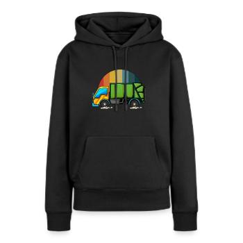 Müllmann Geschenk Müll Müllabfuhr Abfall Beruf - Frauen Premium Bio Hoodie - Schwarz - Vorne - Julia (174cm)