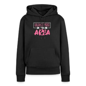 K-Pop - Sweat à capuche Premium bio Femme - noir - Devant - Julia (174cm)