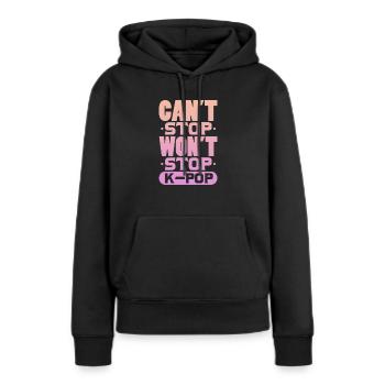 K-Pop - Frauen Premium Bio Hoodie - Schwarz - Vorne - Julia (174cm)