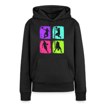 Vintage Women's Basketball - Women’s Premium Organic Hoodie - black - Front - Julia (174cm)