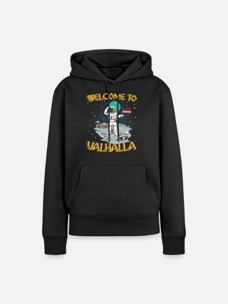 Welcome to Valhalla - Frauen Premium Bio Hoodie - Schwarz