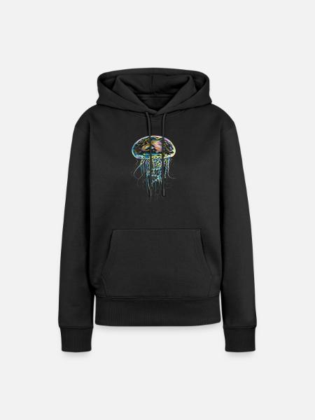 Qualle - Frauen Premium Bio Hoodie - Schwarz