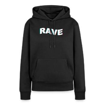 Rave Raver - Sweat à capuche Premium bio Femme - noir - Devant - Julia (174cm)