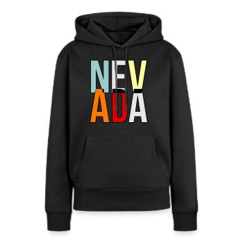 Nevada lebensgeschenk - Frauen Premium Bio Hoodie - Schwarz - Vorne - Julia (174cm)