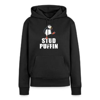 Stud Puffin Eistaucher Meeresvogel Papageitaucher - Frauen Premium Bio Hoodie - Schwarz - Vorne - Julia (174cm)
