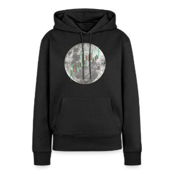 Crypto Trading Stock Chart Cot to the Moon - Sweat à capuche Premium bio Femme - noir - Devant - Julia (174cm)