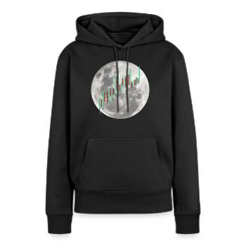 Crypto Trading Stock Chart Cot to the Moon - Sweat à capuche Premium bio Femme - noir - Devant - Julia (174cm)