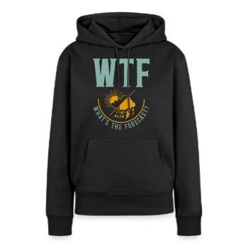 Météorologue Prévisions météorologiques - Sweat à capuche Premium bio Femme - noir - Devant - Julia (174cm)