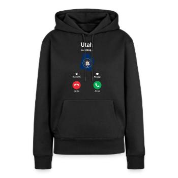 Utah - Sweat à capuche Premium bio Femme - noir - Devant - Julia (174cm)