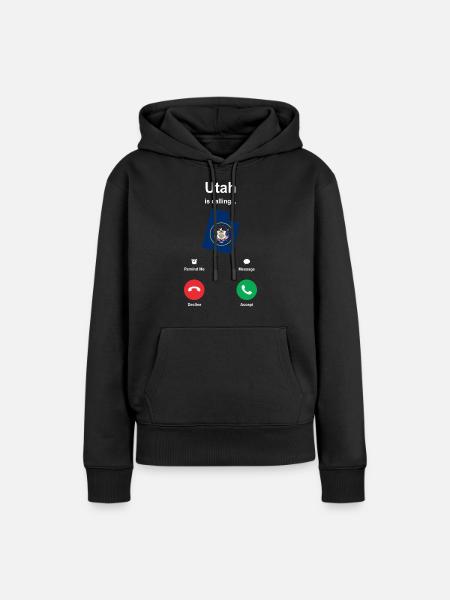 Utah - Frauen Premium Bio Hoodie - Schwarz