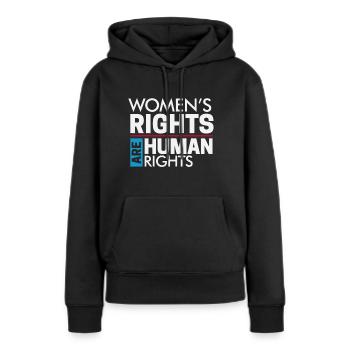 Frauenrechte Sind Menschenrechte - Frauen Premium Bio Hoodie - Schwarz - Vorne - Julia (174cm)