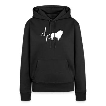 Leo Heartbeat - Sweat à capuche Premium bio Femme - noir - Devant - Julia (174cm)