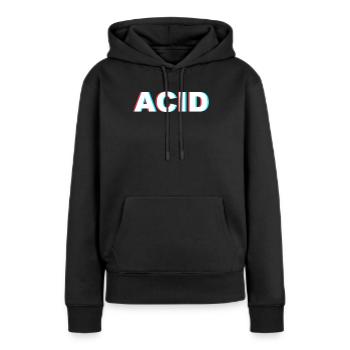 Techno Acide - Sweat à capuche Premium bio Femme - noir - Devant - Julia (174cm)