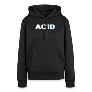Techno Acide - Sweat à capuche Premium bio Femme - noir - Devant - Julia (174cm)