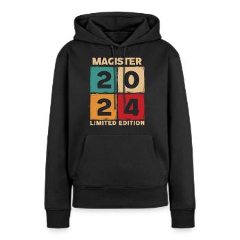 Magister 2024 Spruch Magisterabschluss - Frauen Premium Bio Hoodie - Schwarz - Vorne - Julia (174cm)