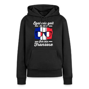 Franzose Französisches Frankreich - Frauen Premium Bio Hoodie - Schwarz - Vorne - Julia (174cm)