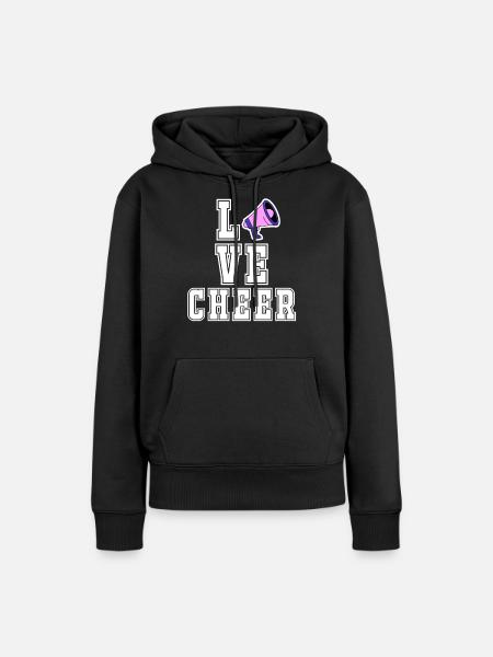 Liebes-Beifall Cheerleader-Mädchen-Megaphon - Frauen Premium Bio Hoodie - Schwarz