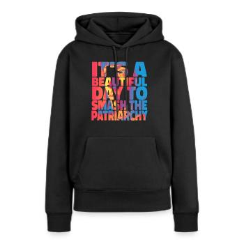 Zerschlagen Sie Das Patriarchat Mädchen - Frauen Premium Bio Hoodie - Schwarz - Vorne - Julia (174cm)