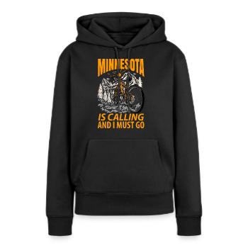 Cadeau d’aventure au Minnesota - Sweat à capuche Premium bio Femme - noir - Devant - Julia (174cm)