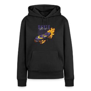 Skater Skateboard Cadeau Halfpipe Sk8 Ollie - Sweat à capuche Premium bio Femme - noir - Devant - Julia (174cm)