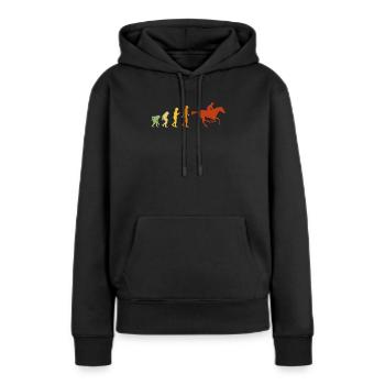 Vêtements d’hippodrome pour jockeys - Sweat à capuche Premium bio Femme - noir - Devant - Julia (174cm)