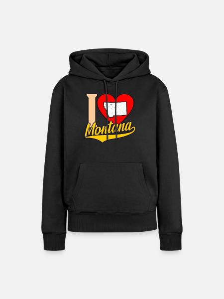 Herz montana geschenk - Frauen Premium Bio Hoodie - Schwarz