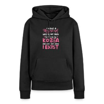 K-Pop Musique Coréenne Pop Corée Kpop Cadeau - Sweat à capuche Premium bio Femme - noir - Devant - Julia (174cm)