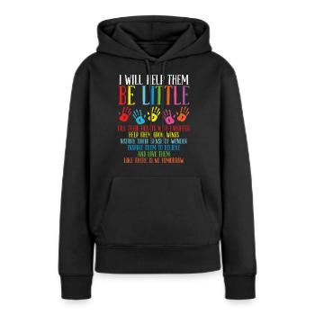 Enseignant de garderie Fournisseur de services de garde d’enfants - Sweat à capuche Premium bio Femme - noir - Devant - Julia (174cm)