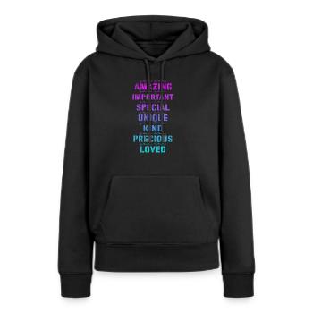 Motivation Motiver Carrière Dire Cadeau - Sweat à capuche Premium bio Femme - noir - Devant - Julia (174cm)