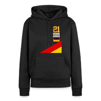 Sauftrikot Deutschland Wilmar Bumsen - Frauen Premium Bio Hoodie - Schwarz - Vorne - Julia (174cm)