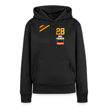 Sauftrikot Deutschland Will Freibier - Frauen Premium Bio Hoodie - Schwarz - Vorne - Julia (174cm)