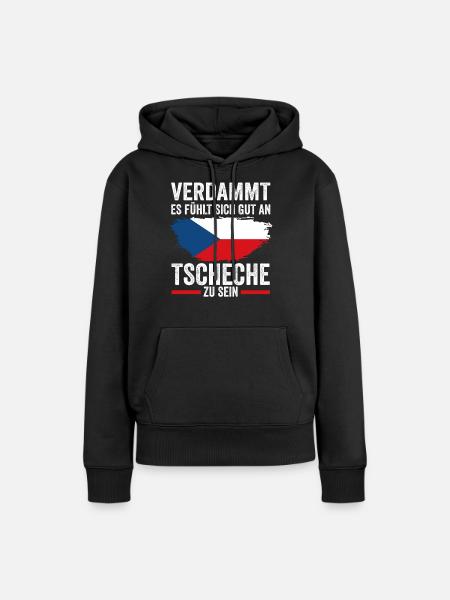 Tschechien Tscheche Tschechisches - Frauen Premium Bio Hoodie - Schwarz