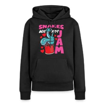 Serpent Serpent Serpent Les Serpents Sont Ma Confiture - Sweat à capuche Premium bio Femme - noir - Devant - Julia (174cm)
