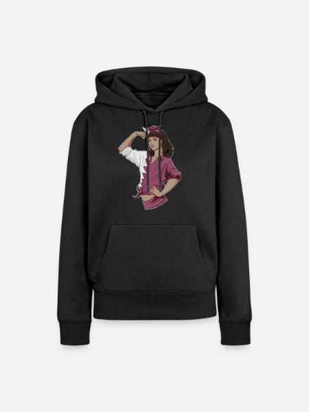 Arab Girl Unbreakable I Arab Heritage I Qatar Flag - Women’s Premium Organic Hoodie - black