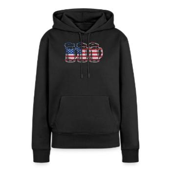 USA Beer Independence Day Buveur de bière - Sweat à capuche Premium bio Femme - noir - Devant - Julia (174cm)